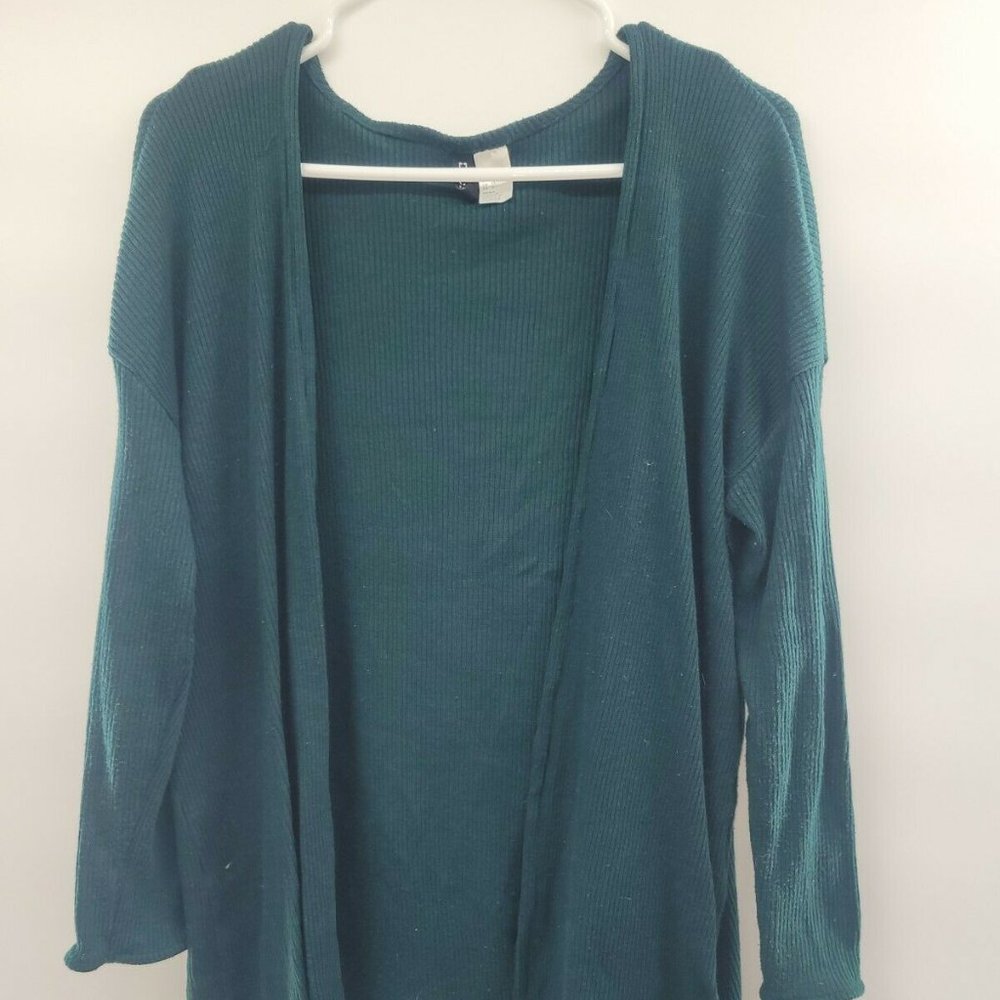 Women's Divided by H&M  Cardigan Sweater Green Size Large Open Front